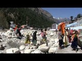 Devotees dancing in a procession to Gangotri Dham