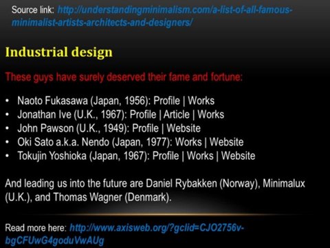 A List of All Famous Minimalist Artists, Architects and Designers