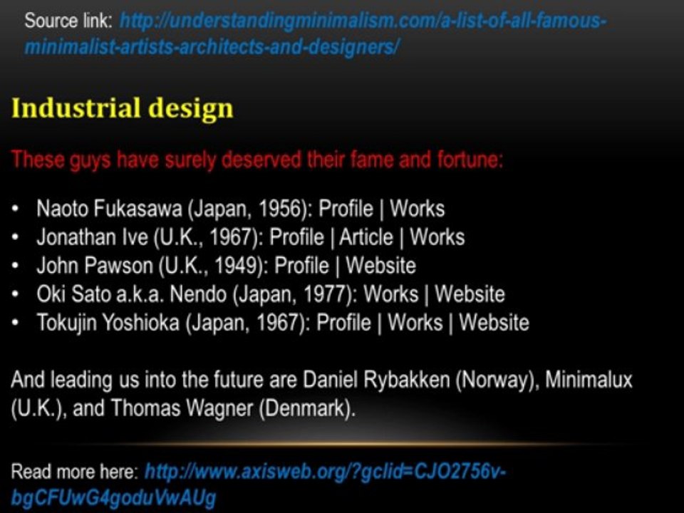 A List of All Famous Minimalist Artists, Architects and Designers