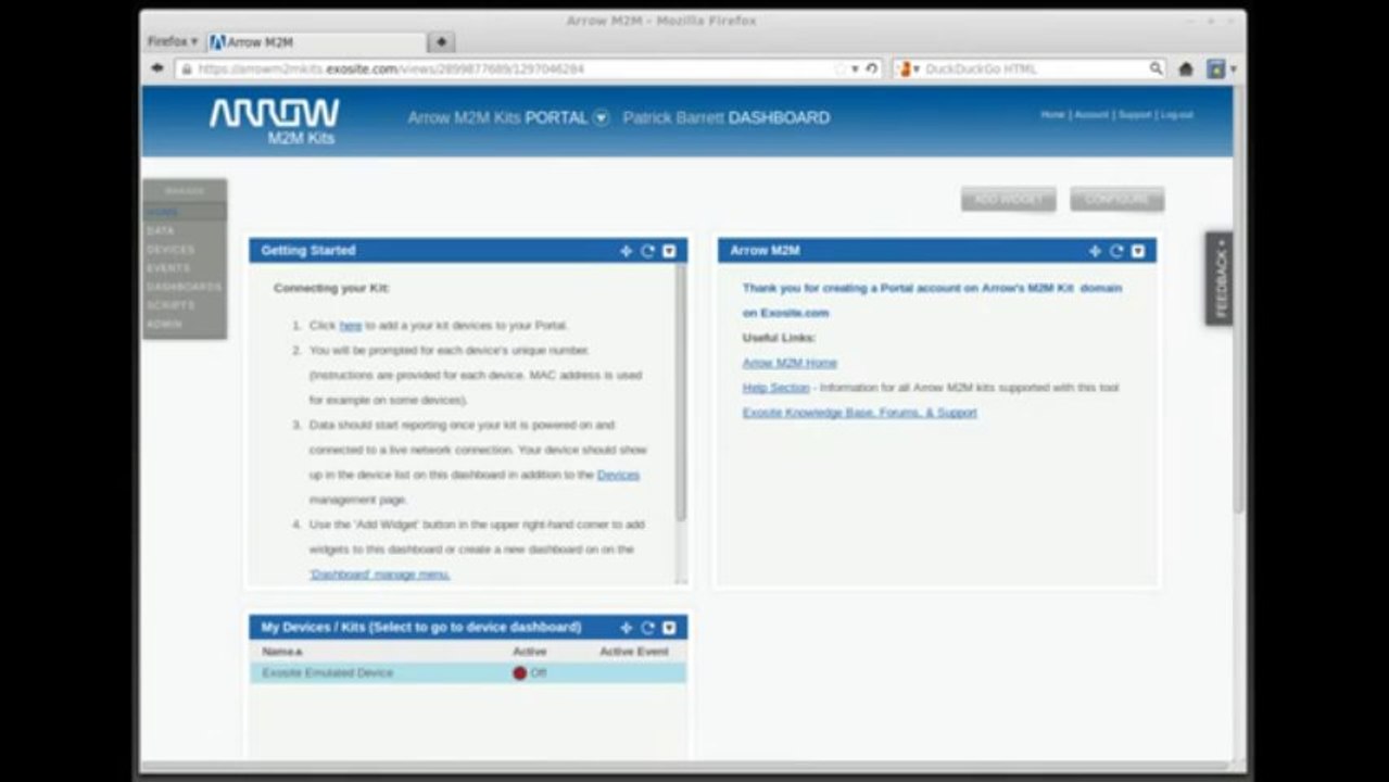 Arrow M2M Synapse Kit - Adding your devices With Exosite Portal
