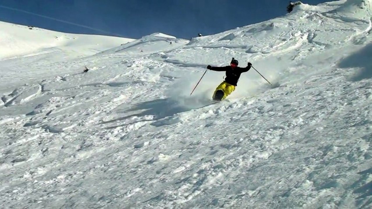 Descente en monoski de la face nord du Mont Joly