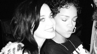Rihanna and Katy Perry cosy up at a party