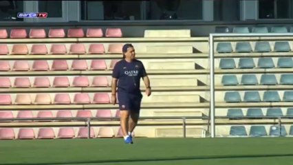 Cesc joins team for training session whilst Messi recovers seperately
