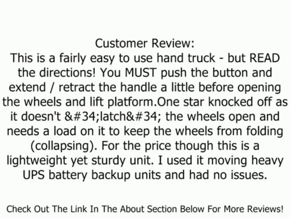 RWM Casters FW-90 Aluminum Folding Hand Truck with Loop Handle Review