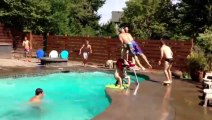 Crazy 11 men pool dunk!! When basketball meets freestyle and fun!!