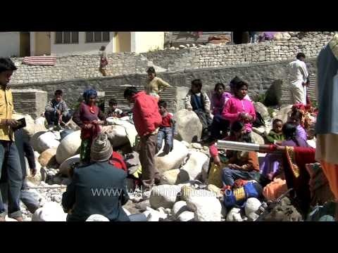 Gangotri Dham: Devotees prepare for a dip as they believe a dip in the Ganges brings salvation. .