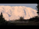 Magnificient snow clad peaks of Gangotri in the morning sun