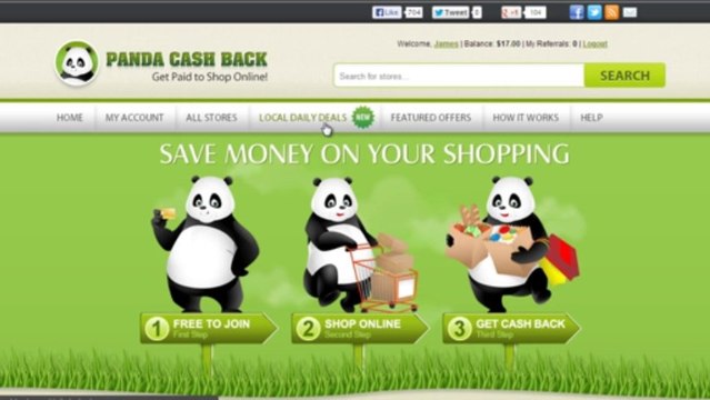 The Cash Back Shopping Website : PandaCashBack.com