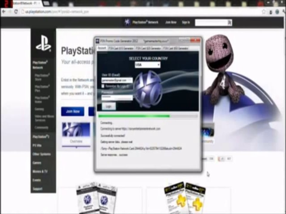 Play Station Netwotk Code Generator  Working august 2013