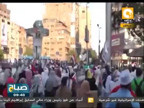 صباح ON: تظاهر أنصار مرسي على رصيف محطة مترو الدقي والبحوث