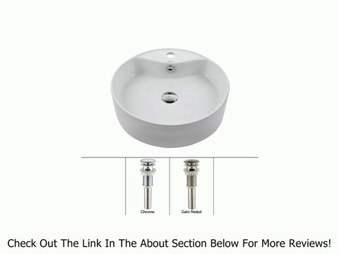 Kraus KCV-142-SN White Round Ceramic Sink and Pop Up Drain with Overflow, Satin Nickel Review