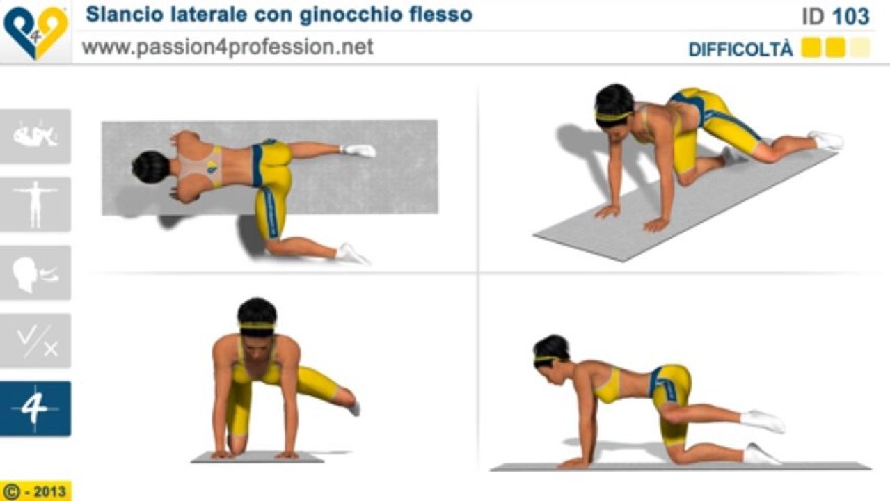 Slancio laterale con ginocchio flesso