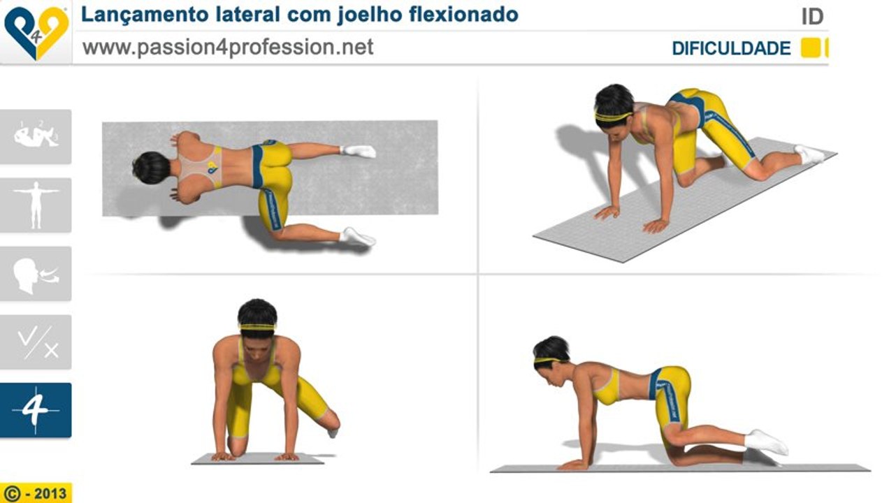 Lançamento lateral com joelho flexionado