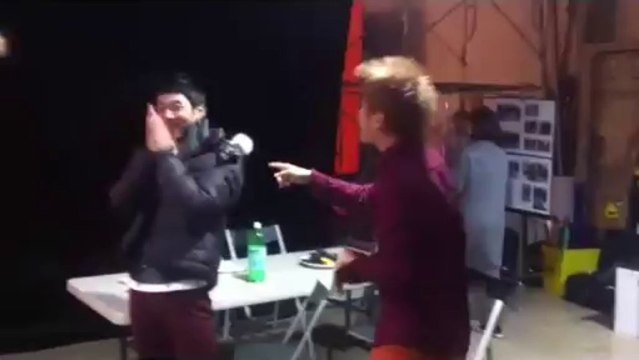 jyj junsu yuchun dancing,playing to Hug