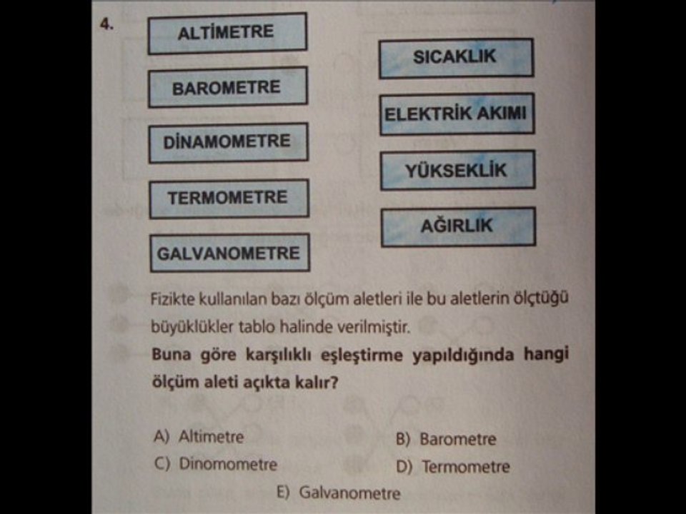 FİZİĞİN DOĞASI TEST 4 ( KARAAĞAÇ )