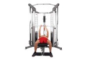 Cable Bench Press (Flat_Overhand Narrow Grip_Long Bar)