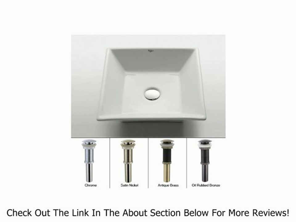 Kraus KCV-125-CH White Square Ceramic Sink with Pop Up Drain, Chrome Review