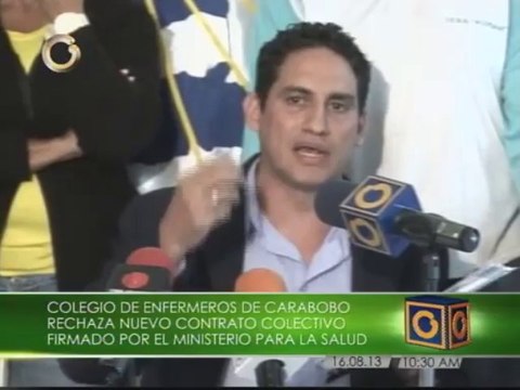 Enfermeros de Carabobo rechazan nuevo contrato colectivo firmado por el Ministerio de Salud