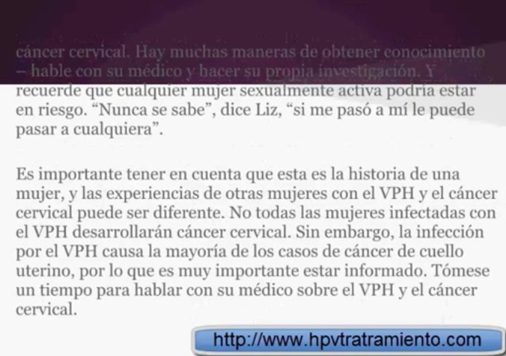 VPH y Cáncer Cervical: Historia de una Mujer
