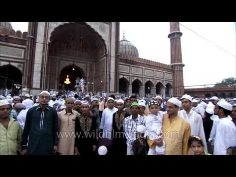 People gathered for Eid celebration at Jama Masjid, Old Delhi