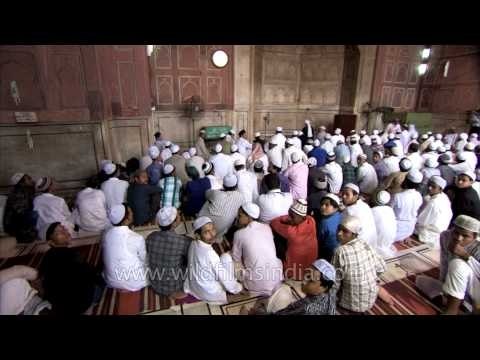 Muslim devotees at jama Masjid on the occasion of Eid