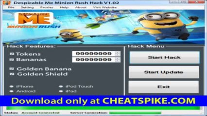 Despicable Me Minions Rush Hacks Free Tokens - iOs