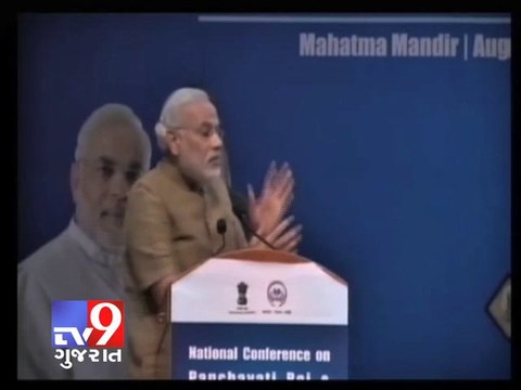 Tv9 Gujarat - Modi at the National Conference on Panchayati Raj & Rural Development.