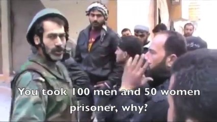 Syrian Soldier has Dialogue with FSA in middle of fire fight