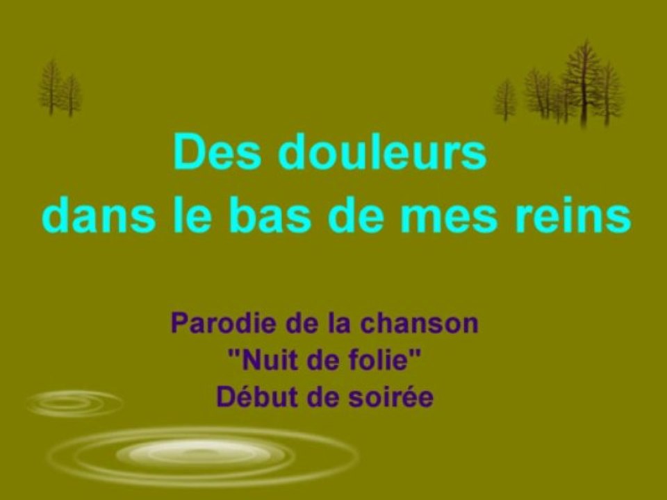 des douleurs dans le bas de mes reins