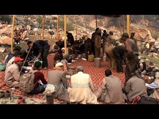 Gaining some energy for the long walk: Procession in garhwal