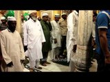 Muslim devotees gathered for Salah at Nizamuddin Dargah