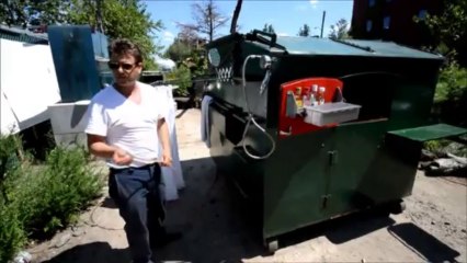 US artist turns dumpster into a home
