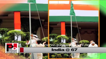 Sonia Gandhi, Rahul Gandhi at 67th Independence day celebration