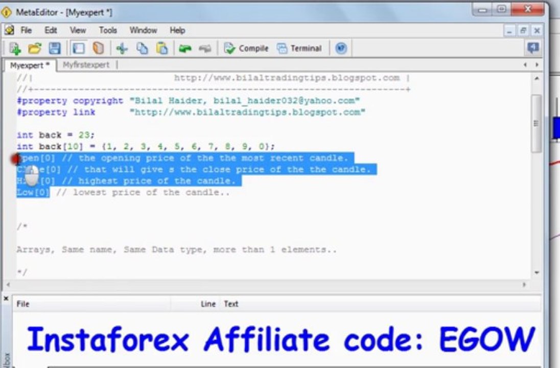 Mql4 Programming tutorial 09 - Arrays, Open, close