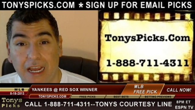MLB Betting Line Odds Boston Red Sox vs. New York Yankees Pick Prediction Preview 8-18-2013