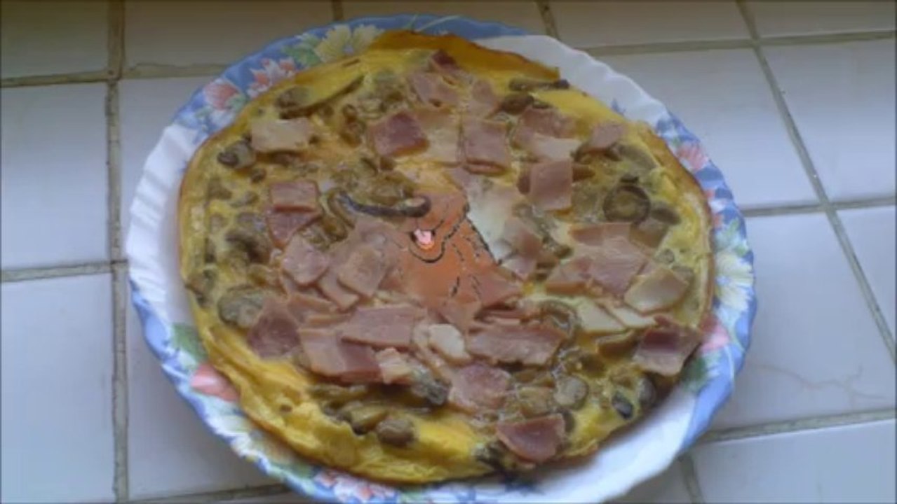 omelette aux champignons et jambon (recette rapide et facile) HD