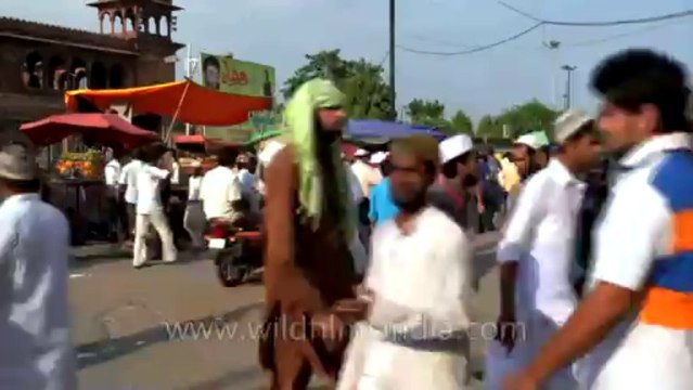 Crowds flock the streets in front of Jama Masjid