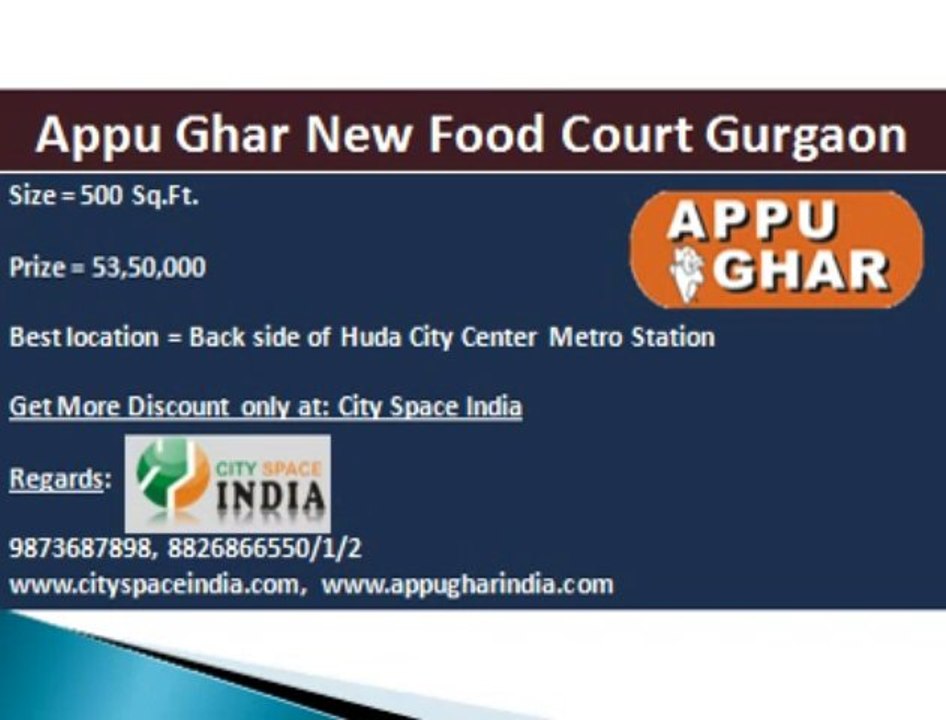 ~9873687898~Appu ghar Food court @ Rs.53,50,000 only~