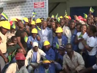 Le Président Ali Bongo Ondimba en visite sur le complexe du Grand Poubara