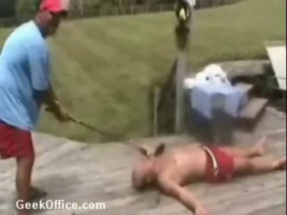 Golfabschlag aus dem Mund