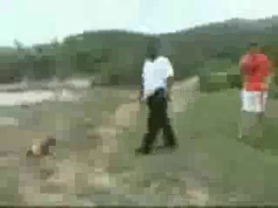 Idiot mit Handgranate