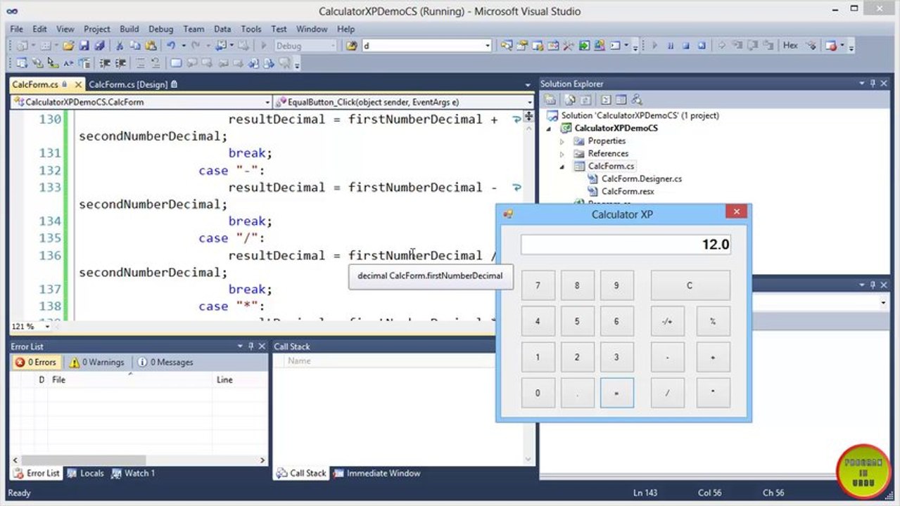 Part 2 - Create calculator application using C# in Urdu