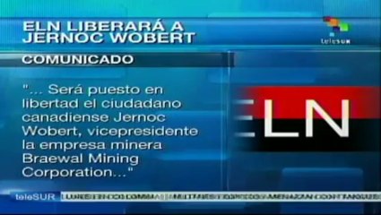 ELN liberará en breve a ciudadano canadiense