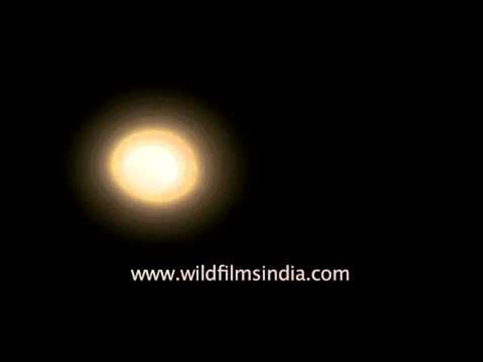 Moon moving across the sky