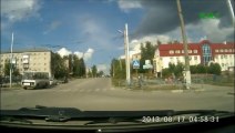 Terrible Car accident involving walkers in Russia!! Close to a fatal accident...