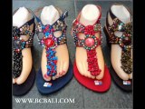 women bead leather footwear wedges slipper shoes