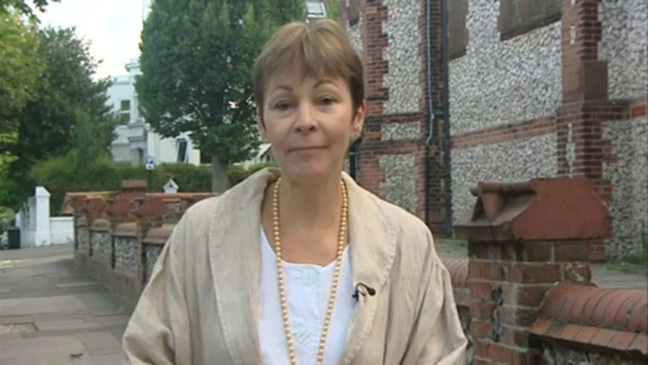 Caroline Lucas speaks after arrest