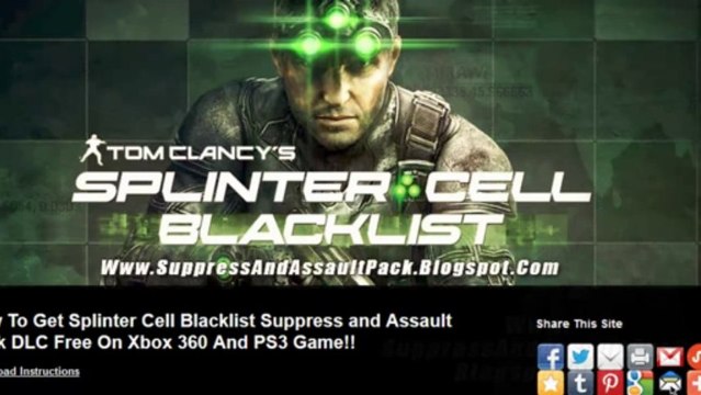 How to Get Splinter Cell Blacklist Suppress and Assault Pack DLC