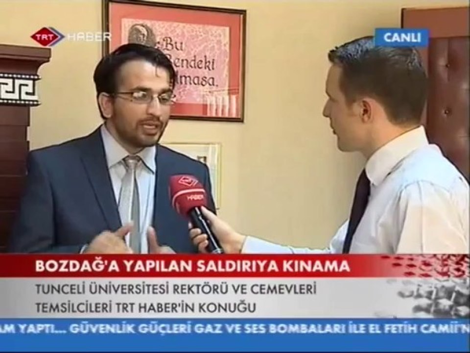 Tunceli Ünv. Rektörü Durmuş Boztuğ ve Ali  Ekber Yurt TRTHABER CANLI