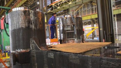 LE CREUSOT : Usinage d'une traverse pour AREVA